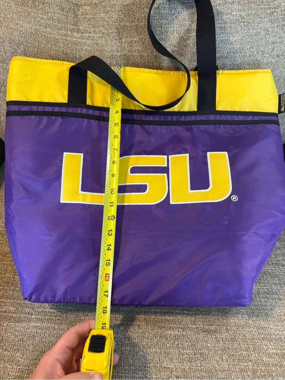 LSU Tigers insulated thermal tote bag, purple/gold Louisiana State University